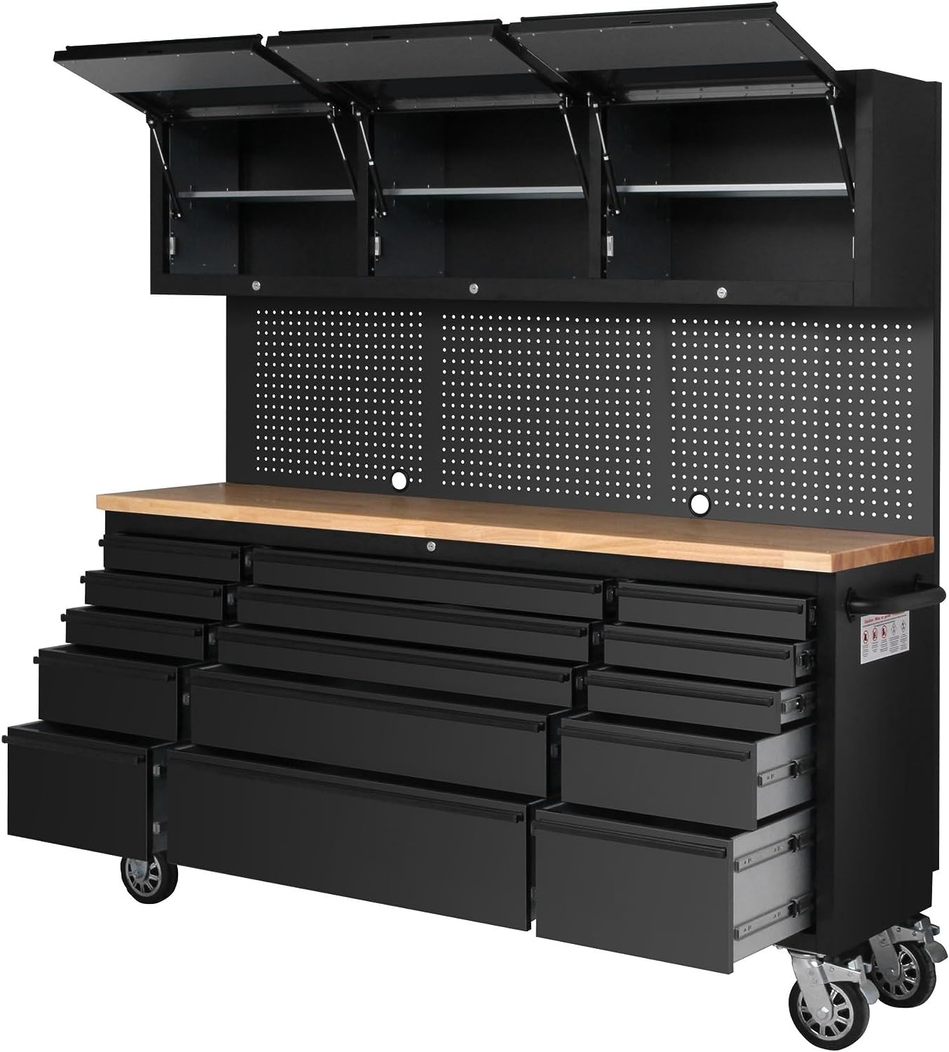 GTools 72 Inch Black Rolling Tool Box Tool Chest Combo, Garage Cabinets And Tool Chest On Wheels